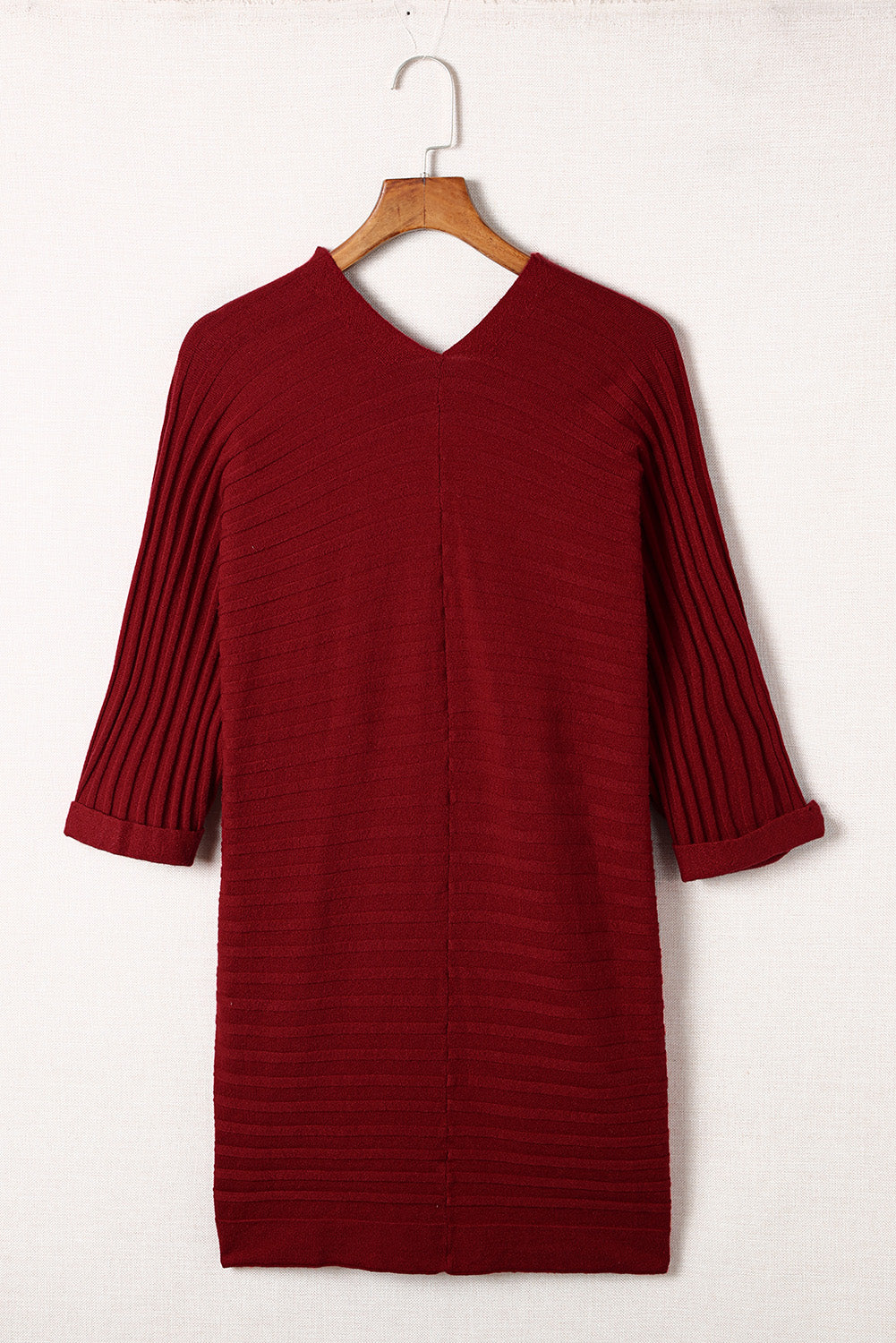 Ribbed Knit Kimono 3/4 Sleeve Open Front, S-2X, Several color choices!