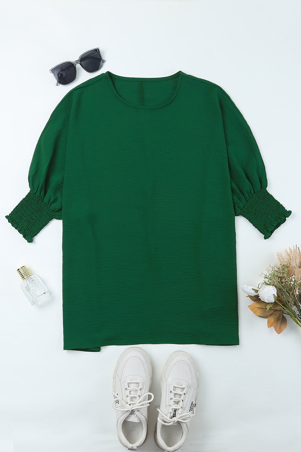 A BH FAVE! Crinkle Texture Puff Sleeve Top, S-2XL, Several color choices!