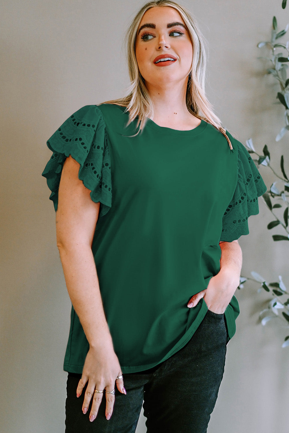 Flutter Sleeve Top, 1XL-3XL