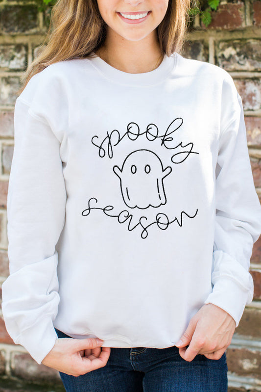 Ghost Spooky Season Graphic Halloween Sweatshirt, S-2XL