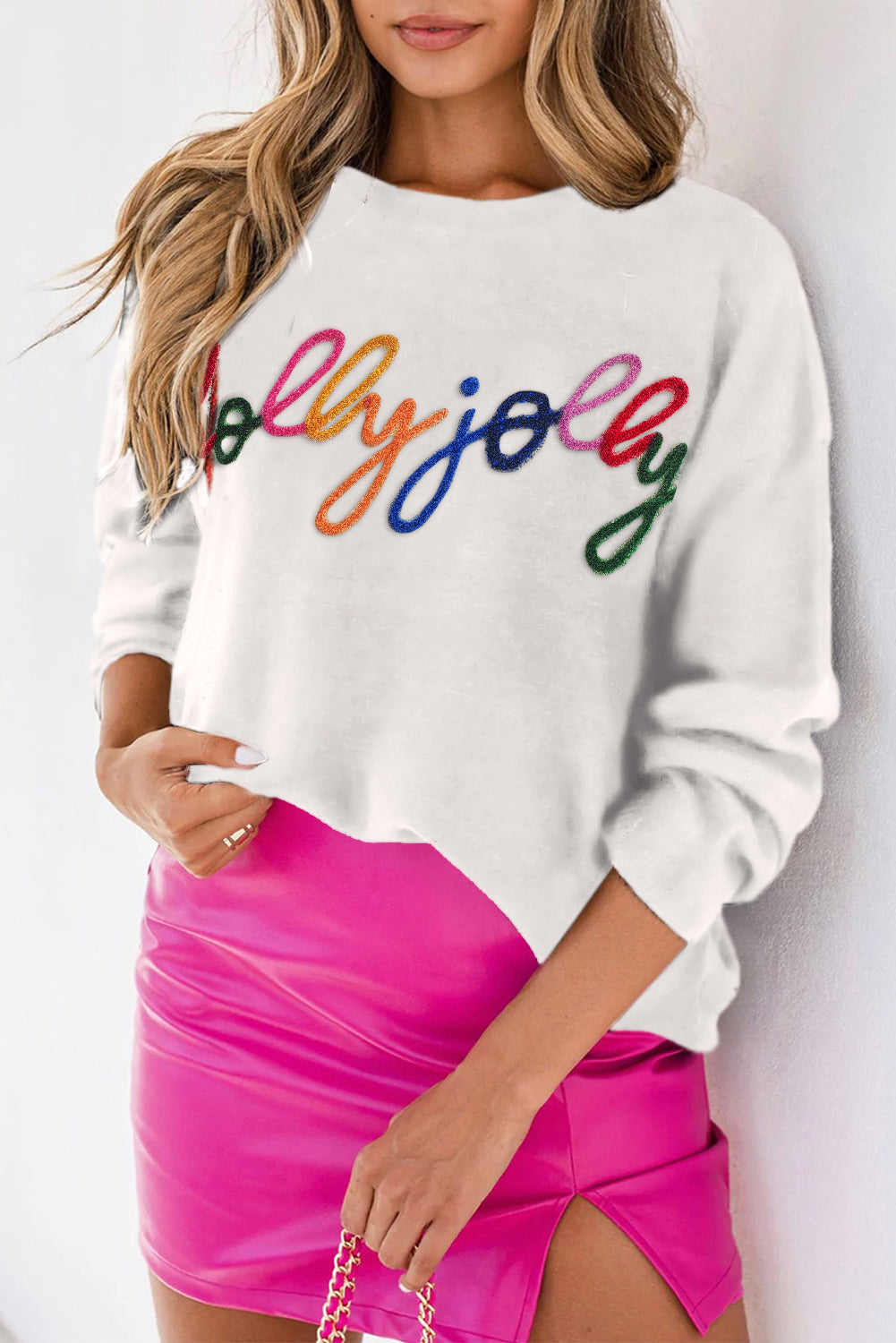 Holly Jolly Round Neck Casual Sweater, S-XL