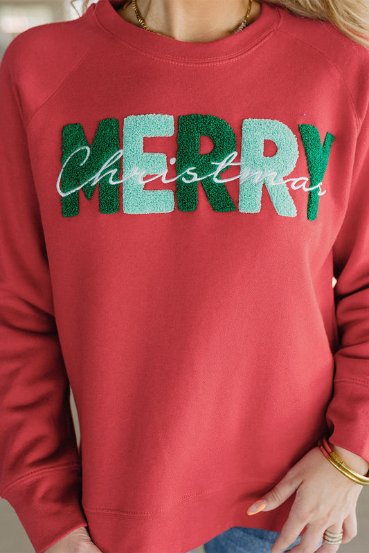 Chenille MERRY Christmas Sweatshirt, S-XL