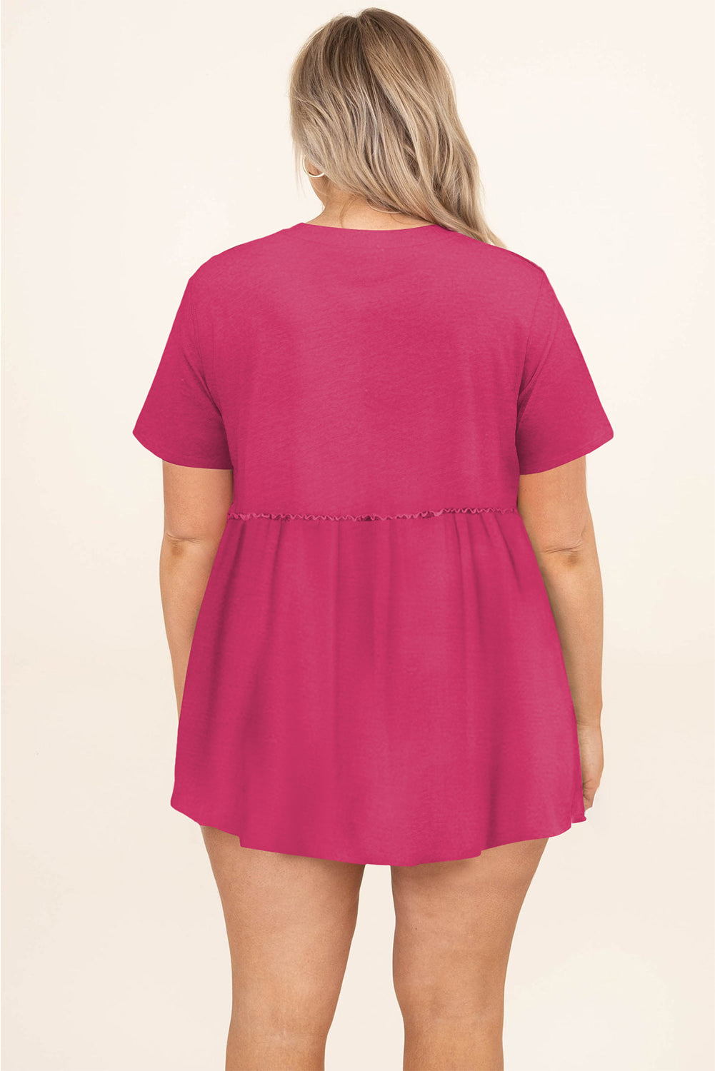 Short Sleeve Flowy Plus Size Top, 1XL-3XL