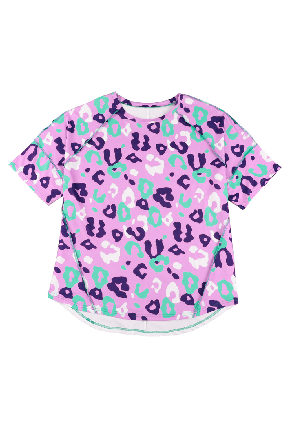 Leopard Print Short Sleeve Tee, 1X-3X