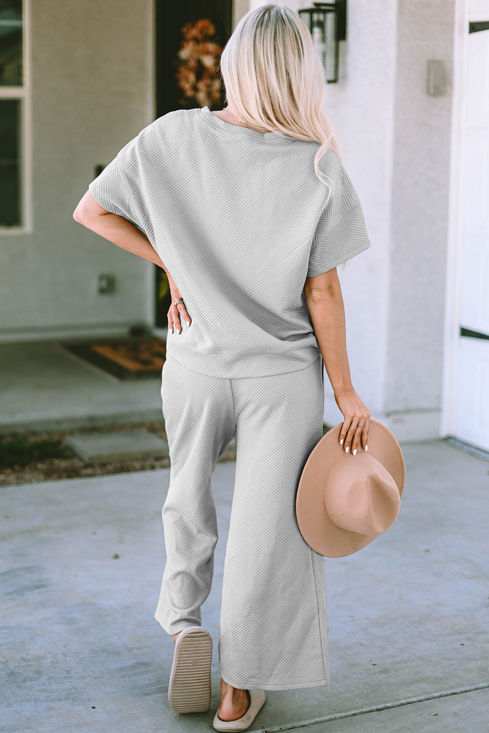 Textured Shirt and Drawstring PANTS set, S-2XL, several color choices!