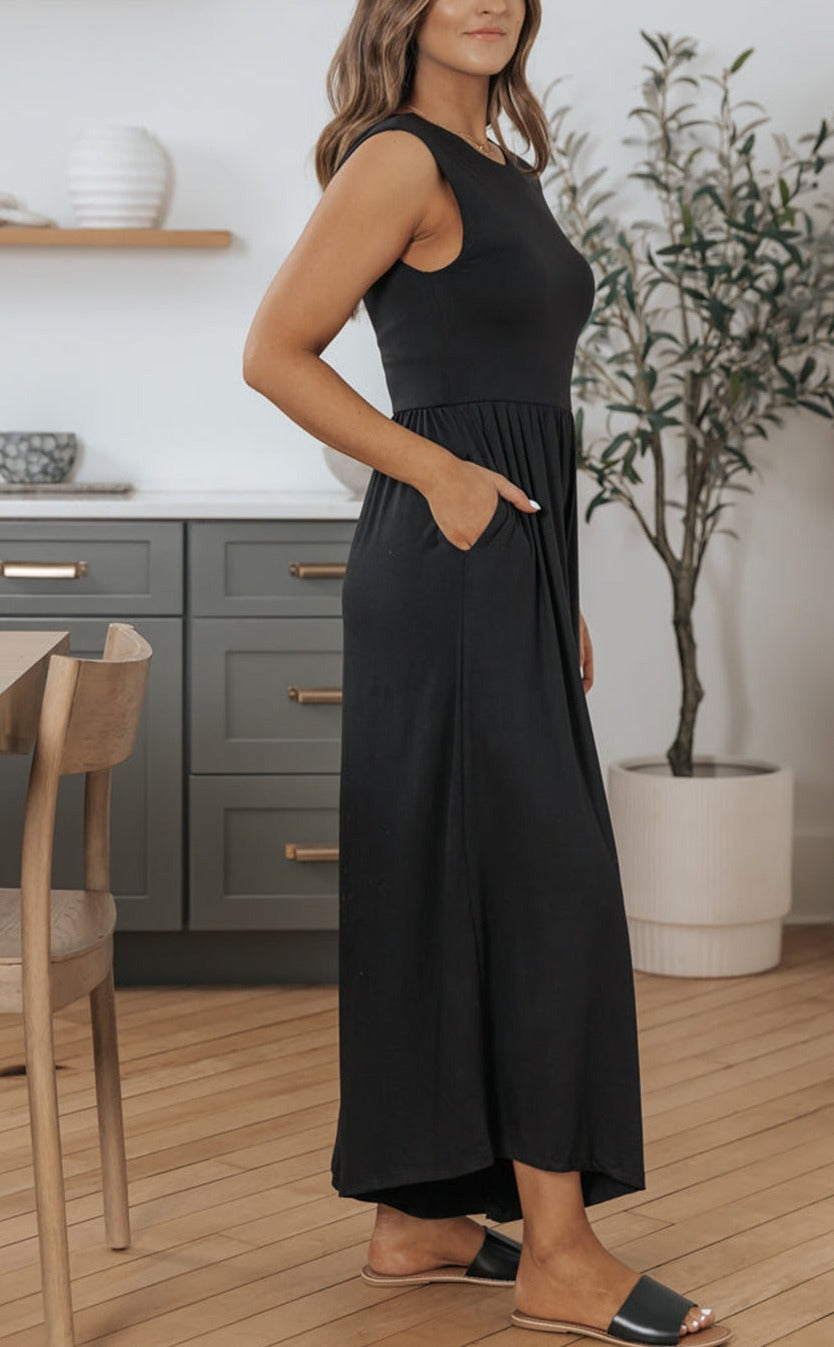 Open Back Wide Leg Jumpsuit, S-XL