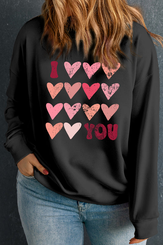 My Heart Beats For You Valentine Heart Printed Sweatshirt