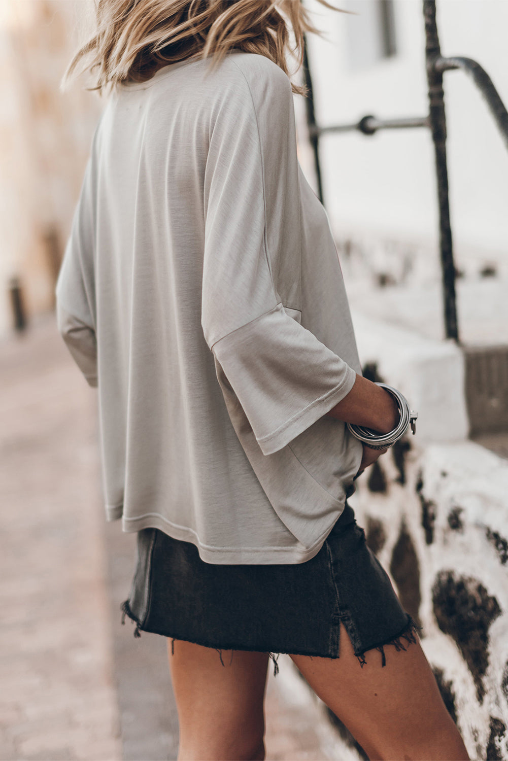 Oversized Flowy Dropped Shoulder T-shirt, S-XL