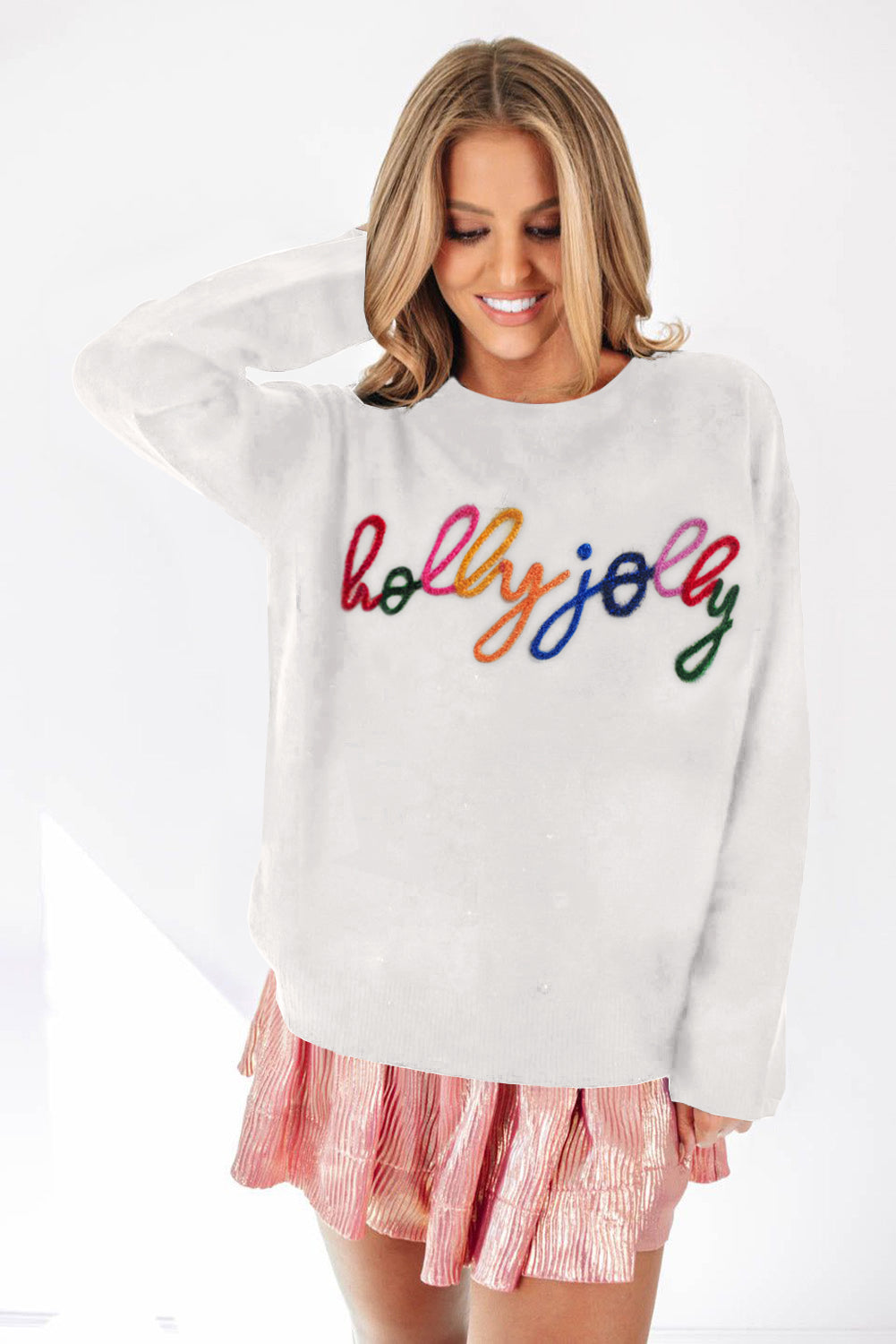 Holly Jolly Round Neck Casual Sweater, S-XL