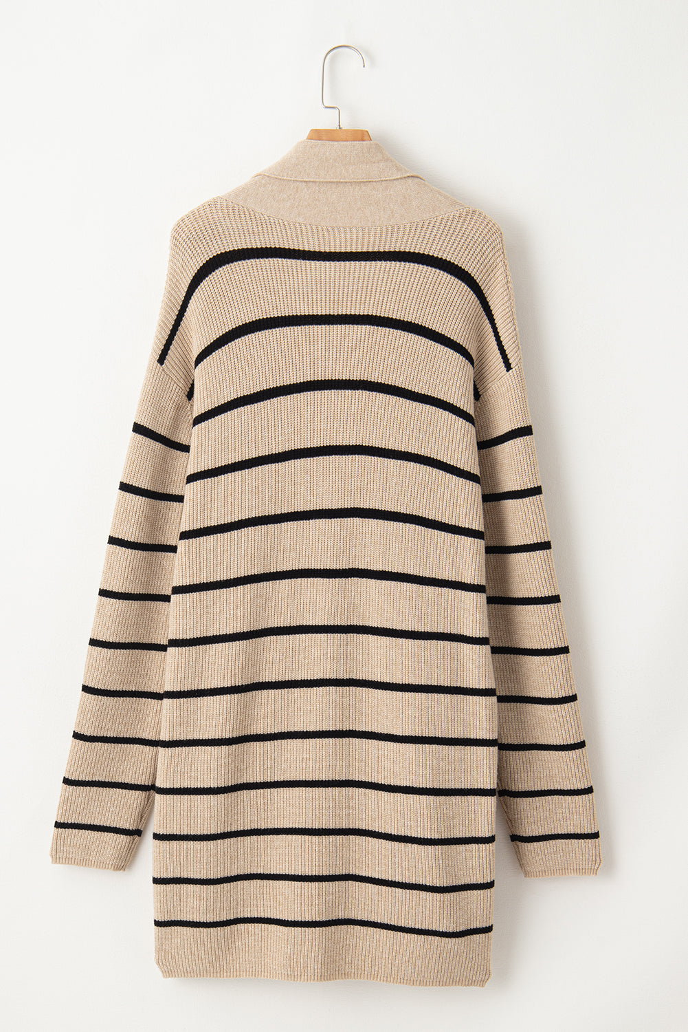 Stripe Open Cardigan with Pockets, S-2XL