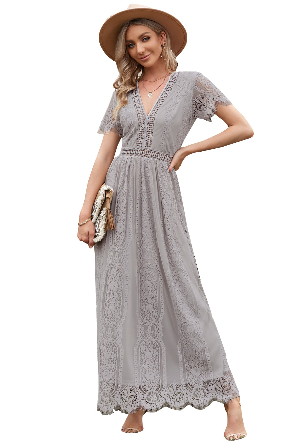 Lace Maxi Dress, S-2XL, several color choices