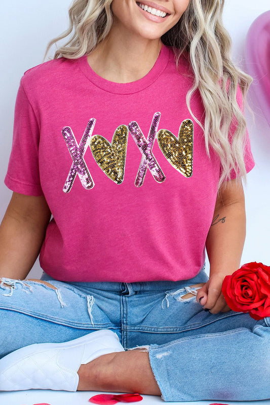 XOXO Graphic Crewneck Valentines T Shirt