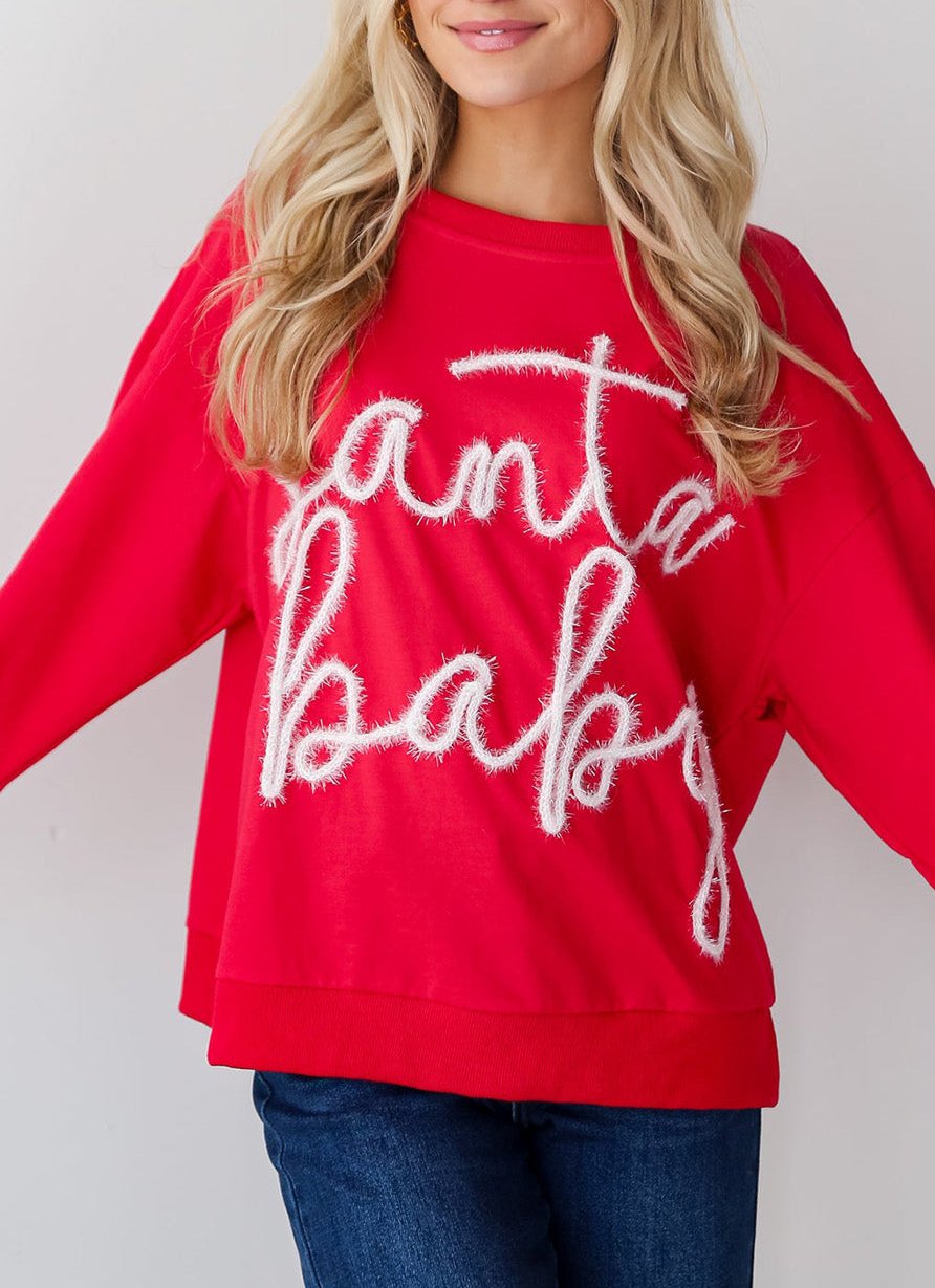 Santa Baby Tinsel Graphic Sweatshirt, S-2XL