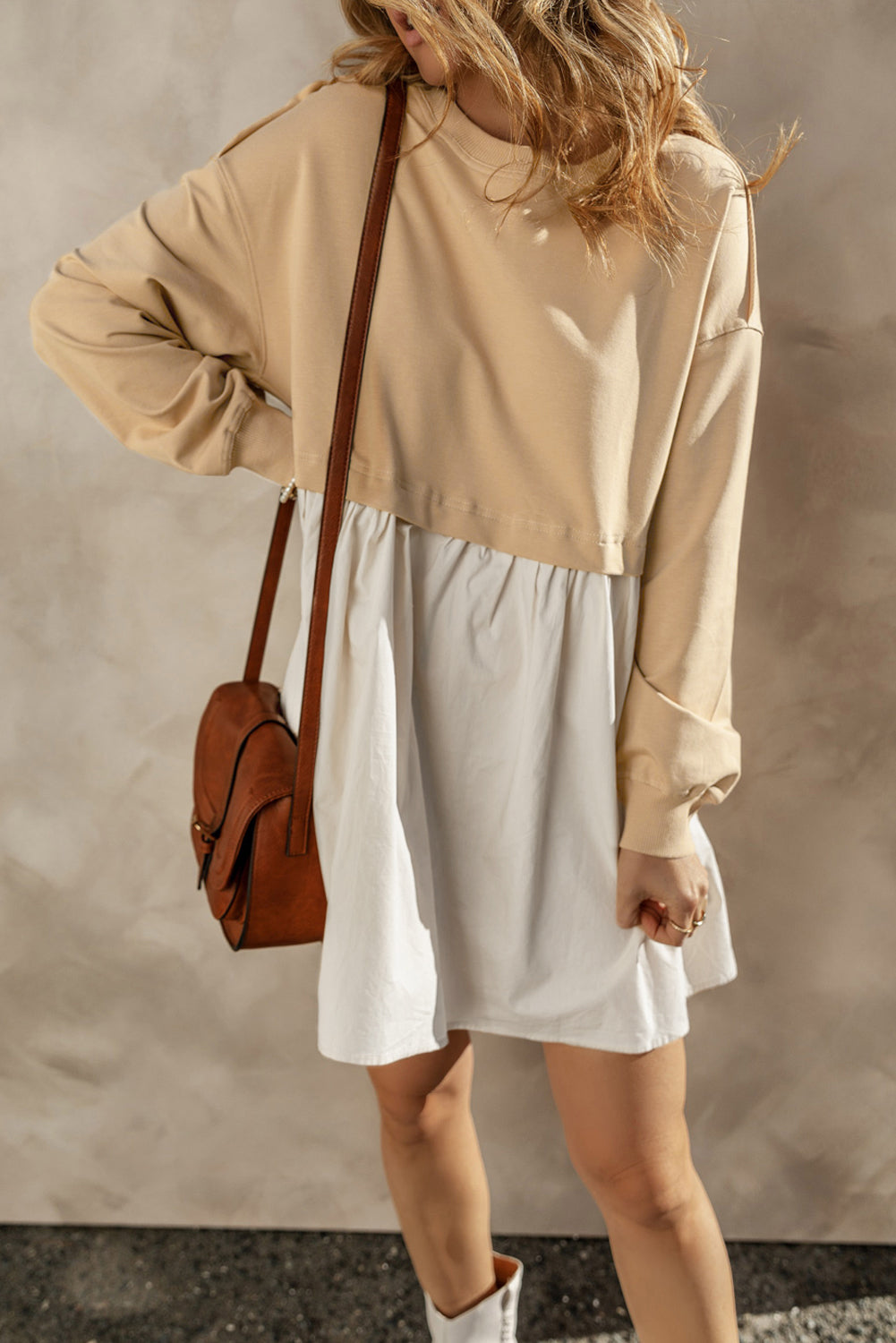 Sweatshirt Poplin Dress, S-XL, two color choices