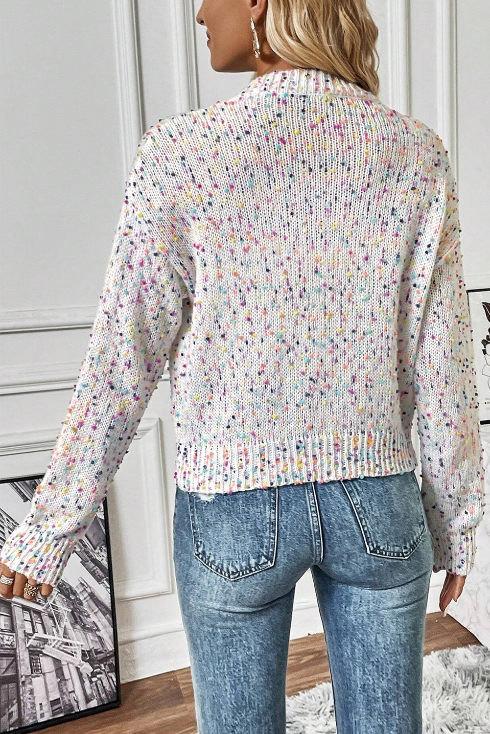 Multicolor Confetti Sweater Cardigan, S-XL