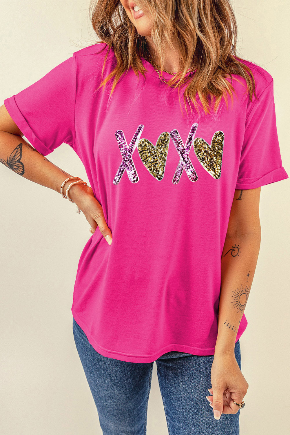 XOXO Graphic Crewneck Valentines T Shirt