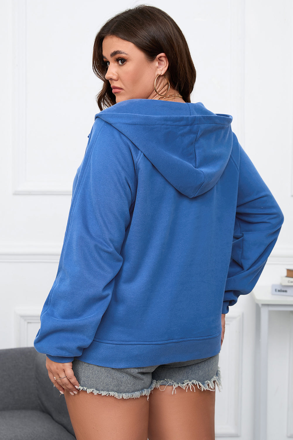 Mineral Wash Zip up Hoodie, 1XL-3XL