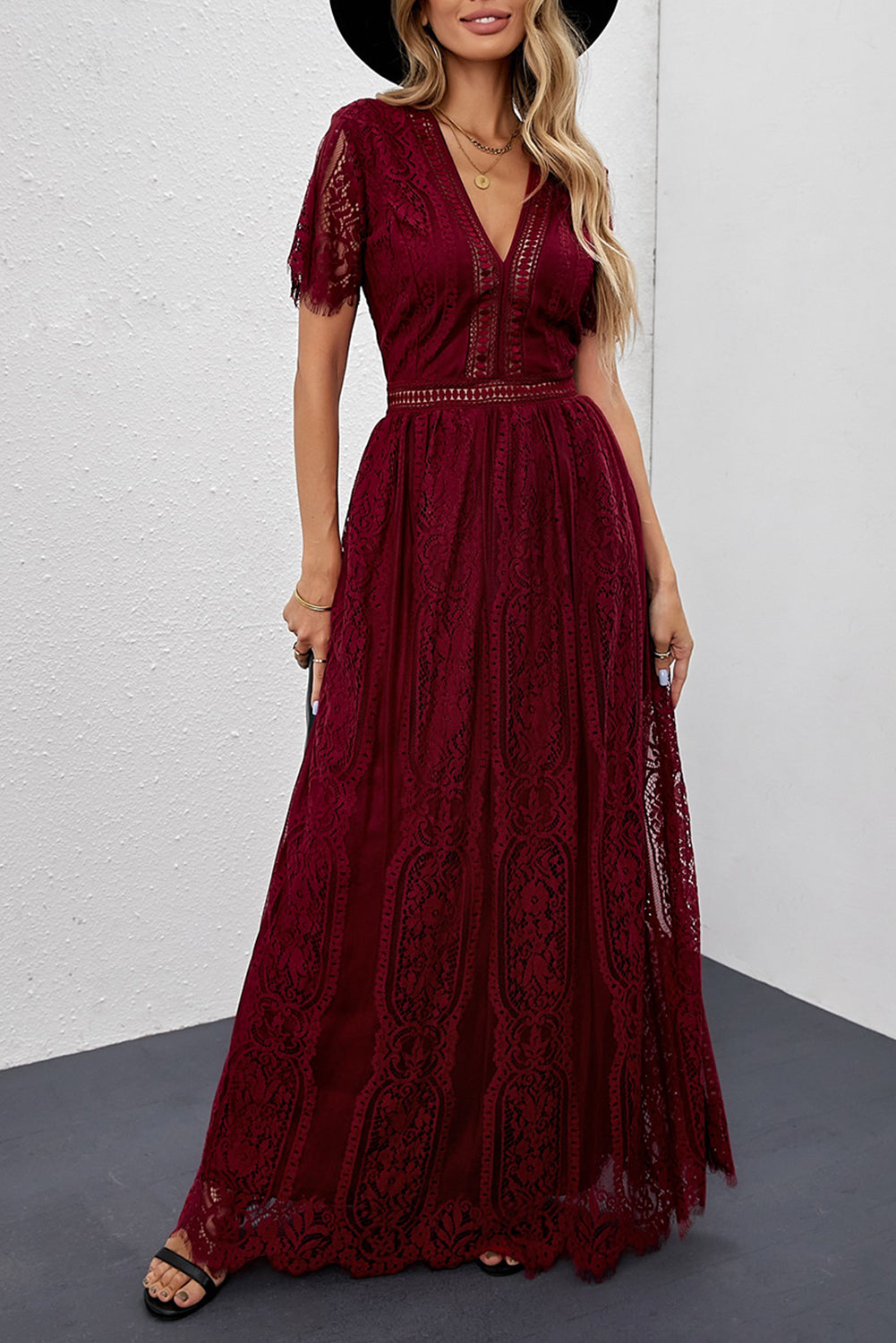 Lace Maxi Dress, S-2XL, several color choices