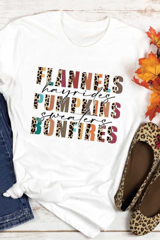 Flannels Hayrides Pumpkins Bonfires Graphic Tee, S-2XL