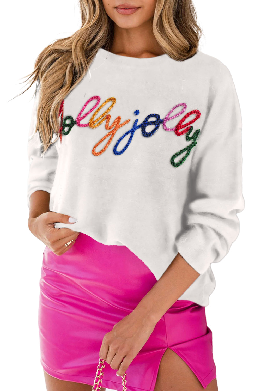 Holly Jolly Round Neck Casual Sweater, S-XL