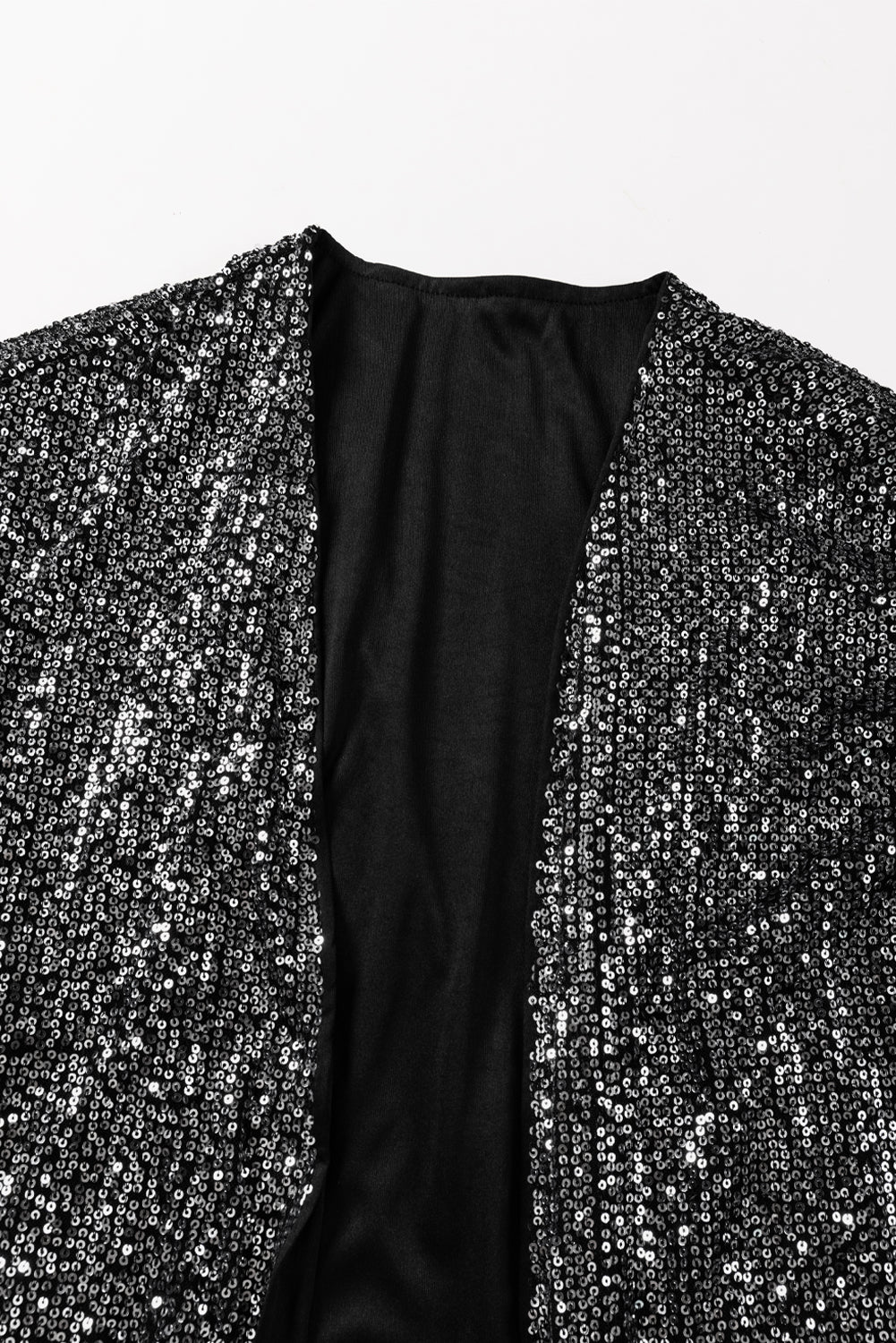 Silvery Sequin 3/4 Sleeve Kimono, S-XL