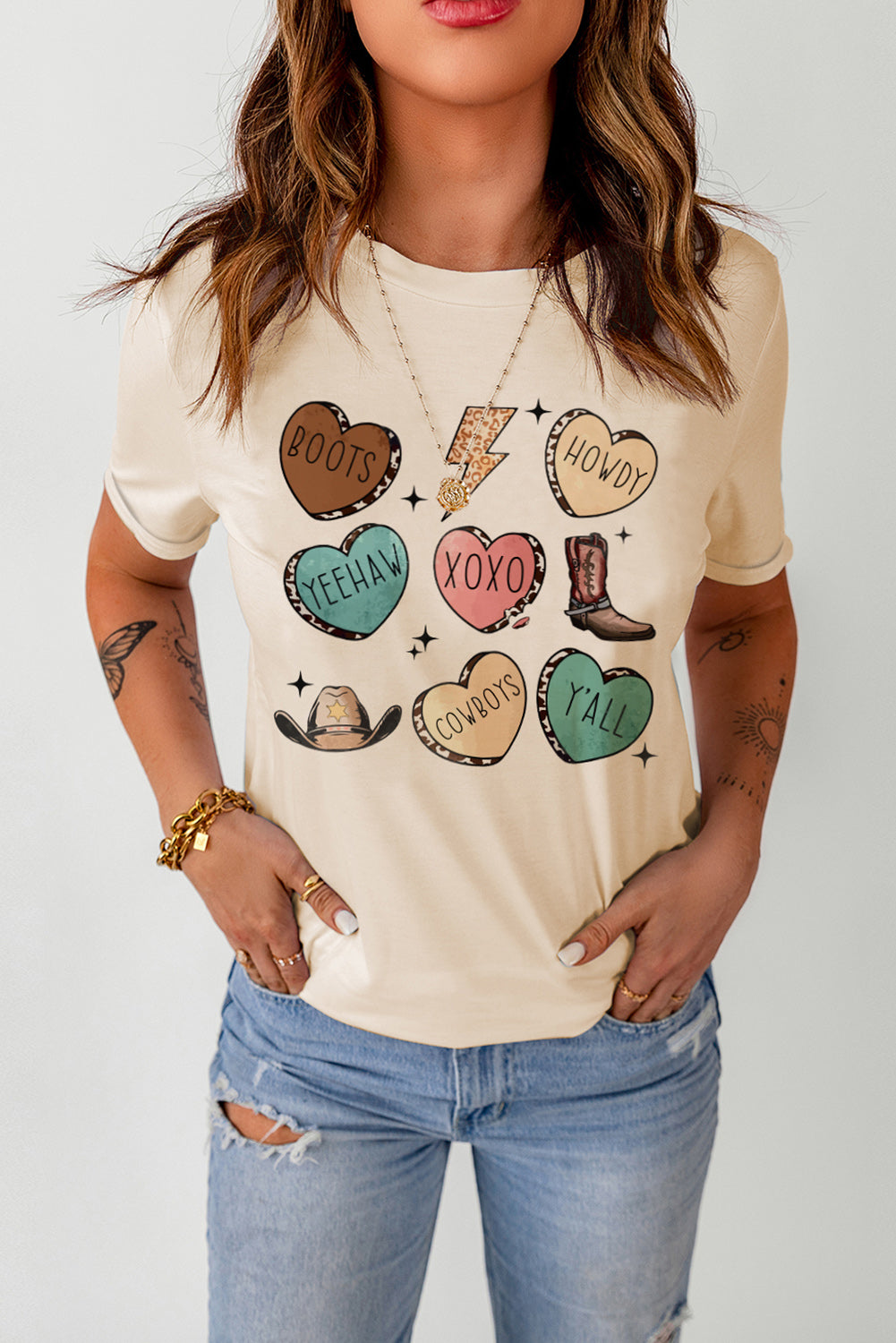 Western Valentine Graphic T-shirt, S-2XL