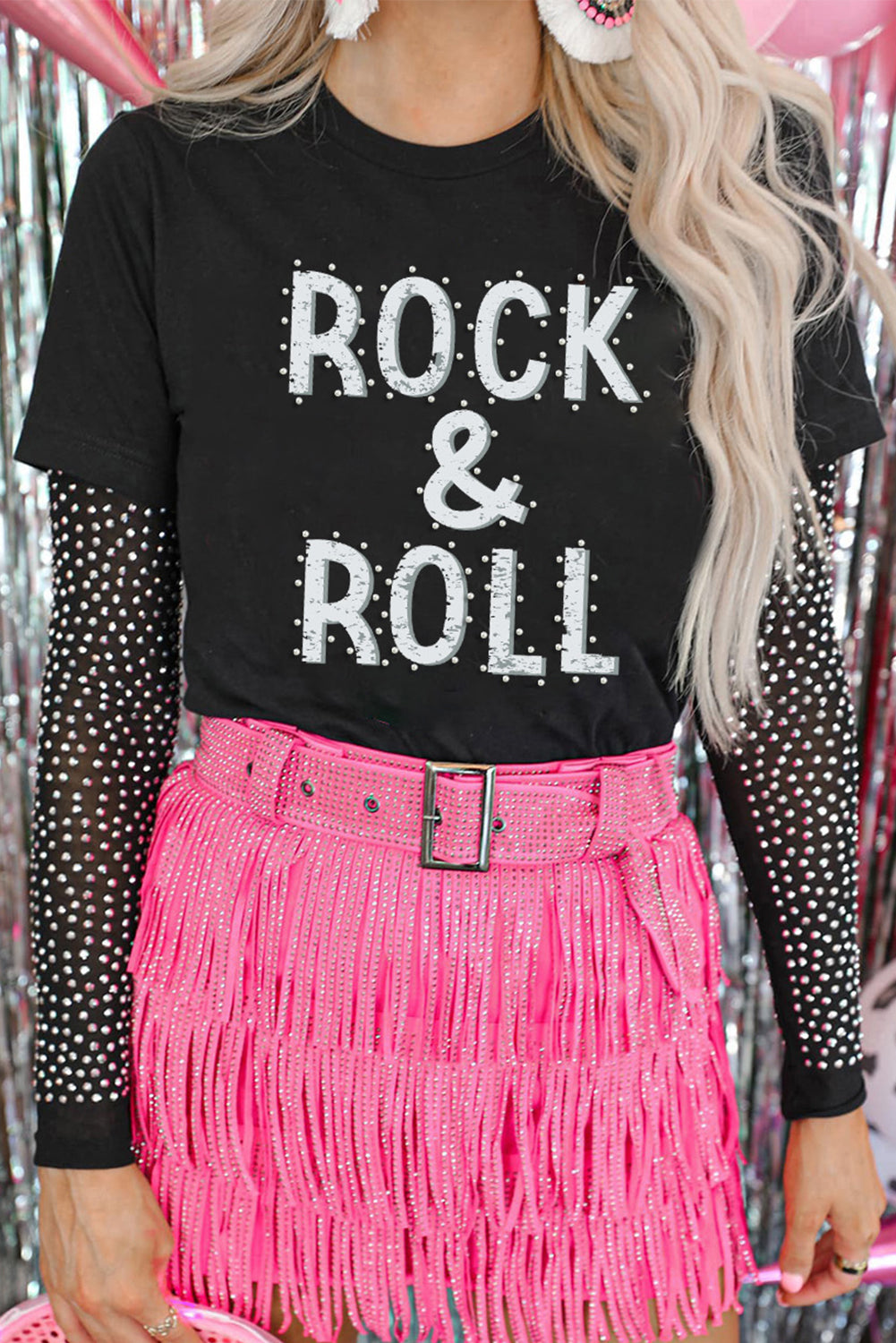 ROCK & ROLL Graphic Crew Neck Tee, S-2XL