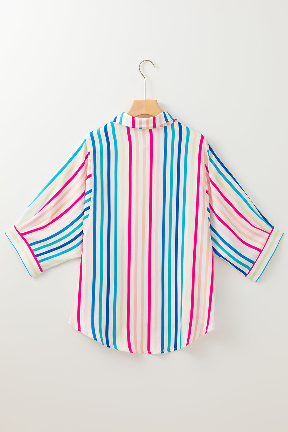 3/4 Sleeve Button Up Casual Shirt, S-XL