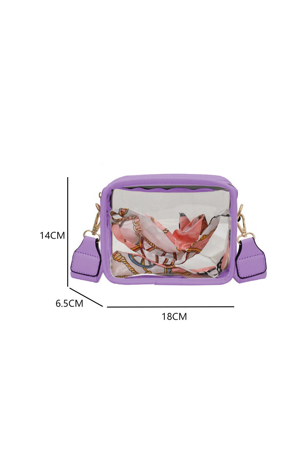 White Clear PVC Leather Strap Crossbody Bag, Several color choices!