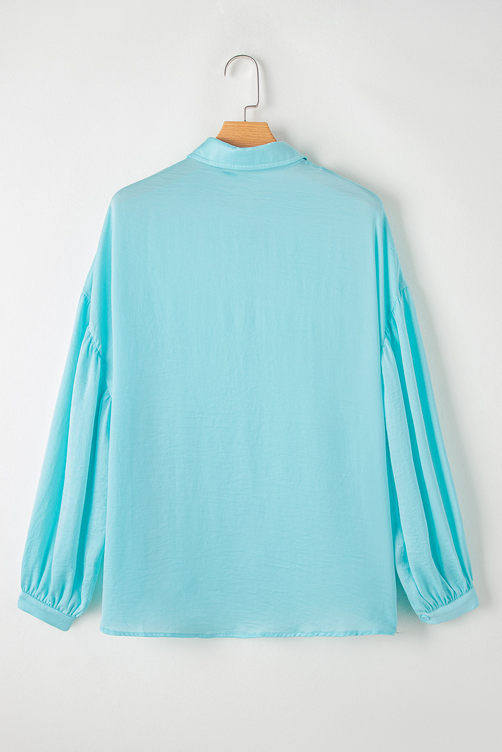 Puff Sleeve Loose Fit Buttoned Shirt, S-XL