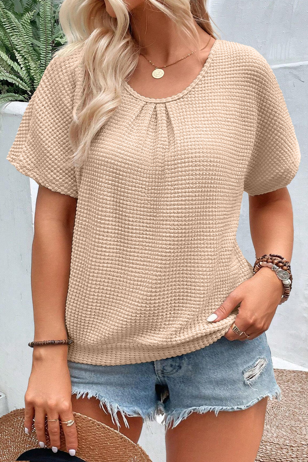 Lace Insert Textured Tee, 1XL-3XL