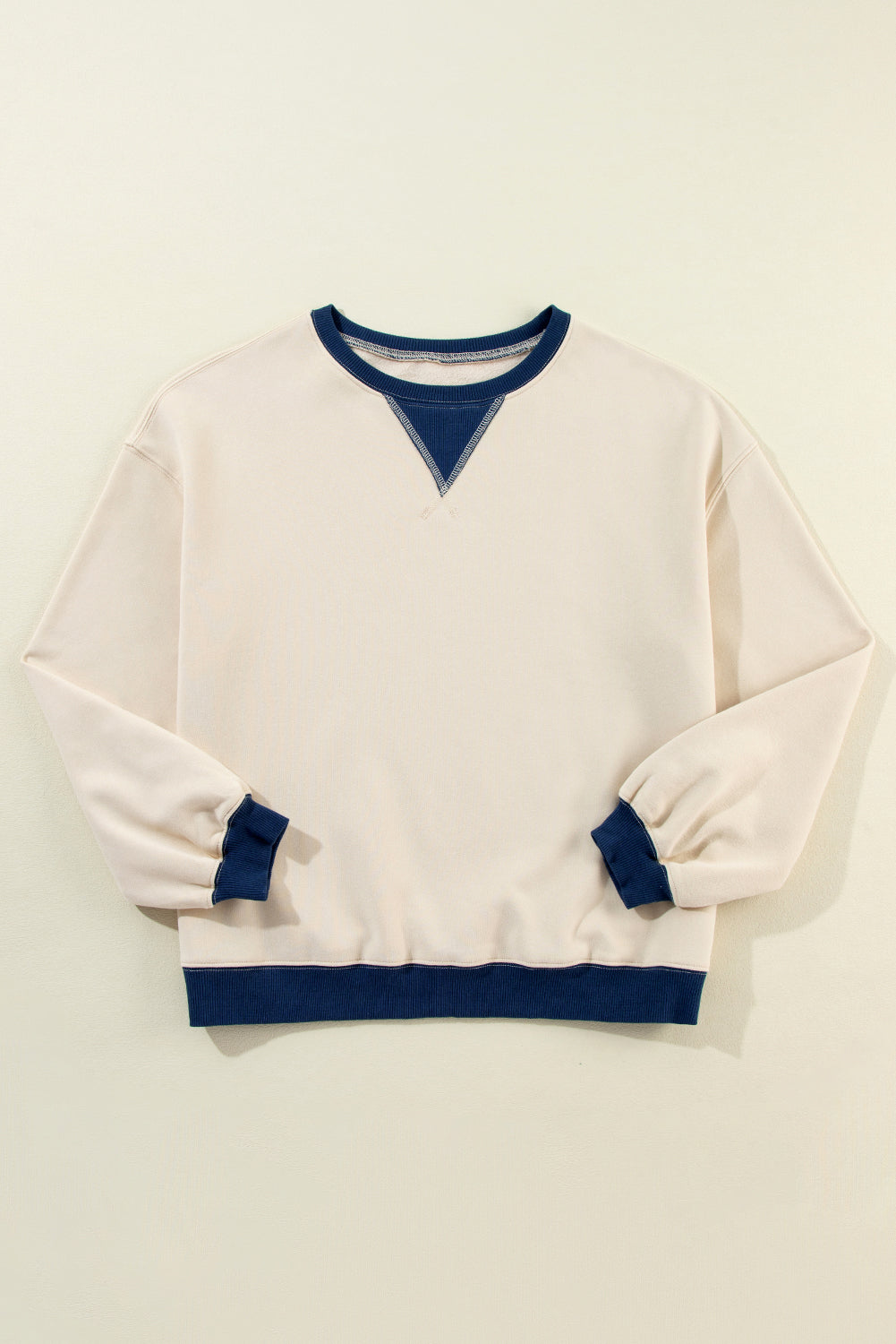 Color Block Patch Drop Shoulder Oversized Sweatshirt, S-2XL, two color choices