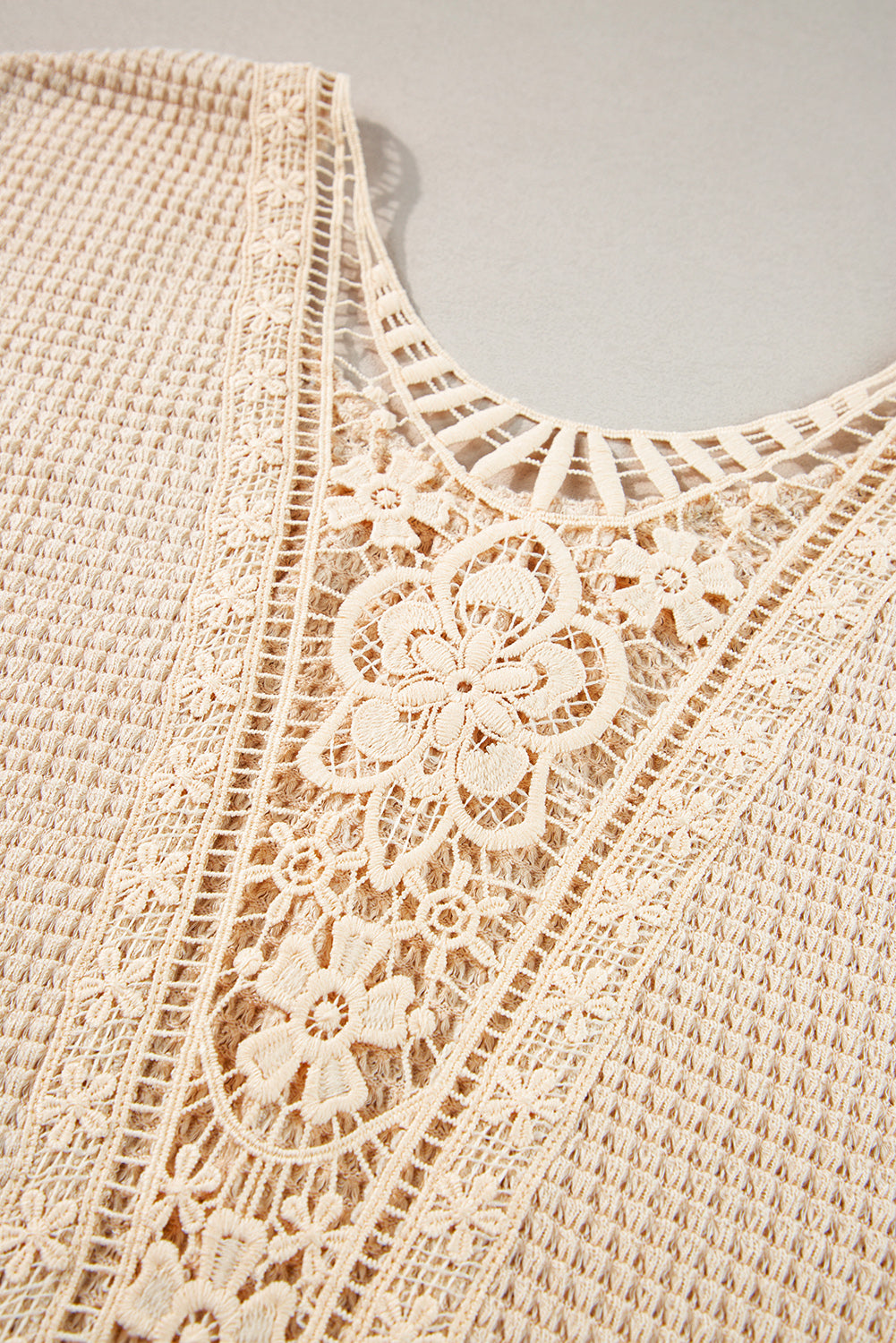 Lace Insert Textured Tee, 1XL-3XL