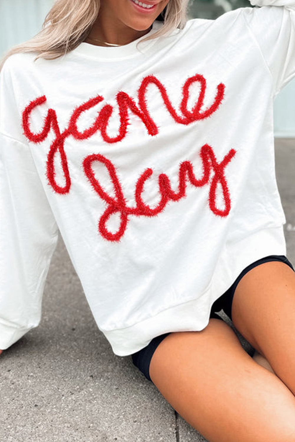 Tinsel Game Day Drop Shoulder Graphic Sweatshirt, S-XL