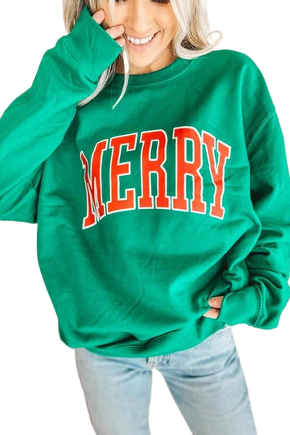 LUCKY Chenille Embroidered Pullover Sweatshirt, S-XL