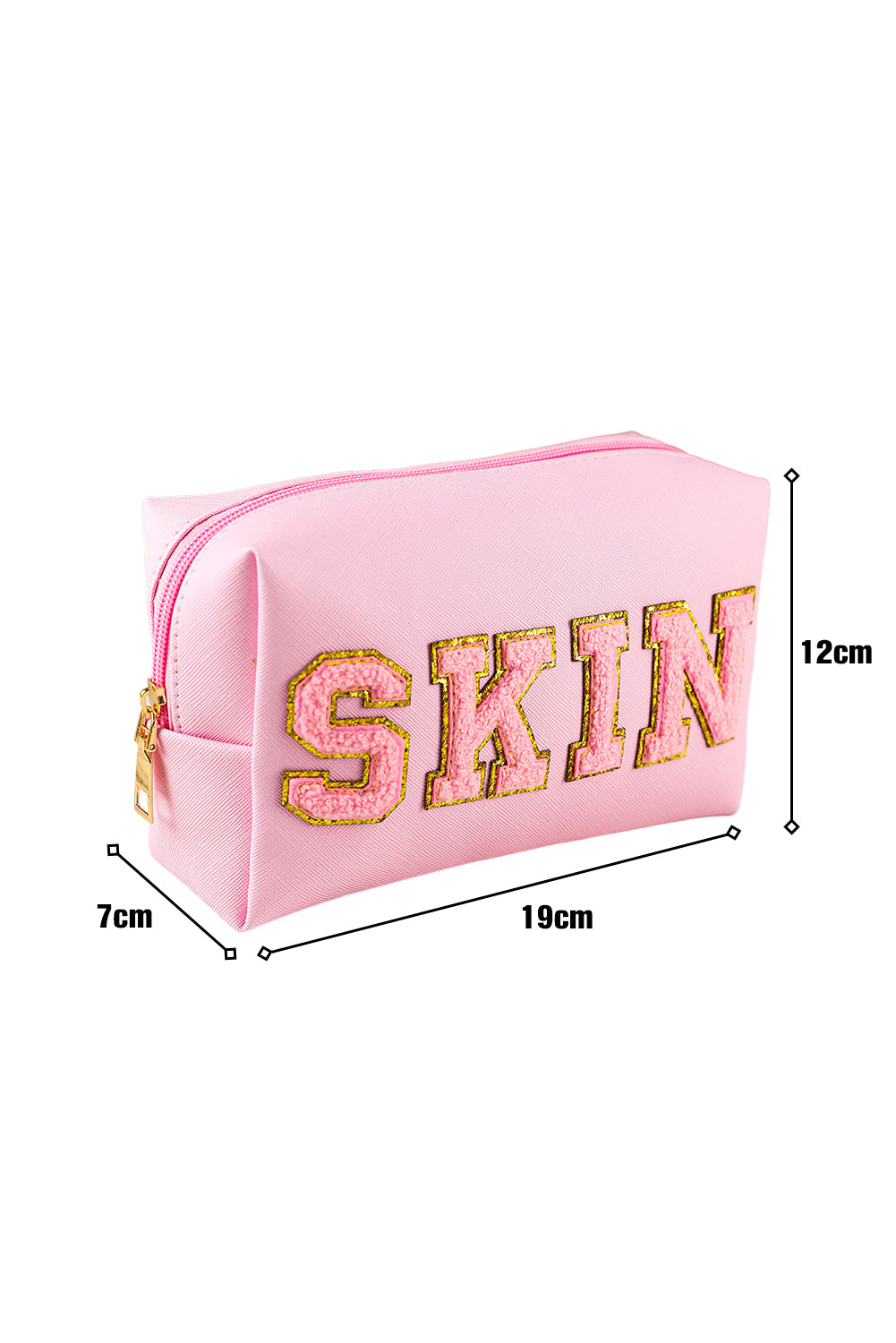 SKIN Chenille Patch Zipped Cosmetic Bag