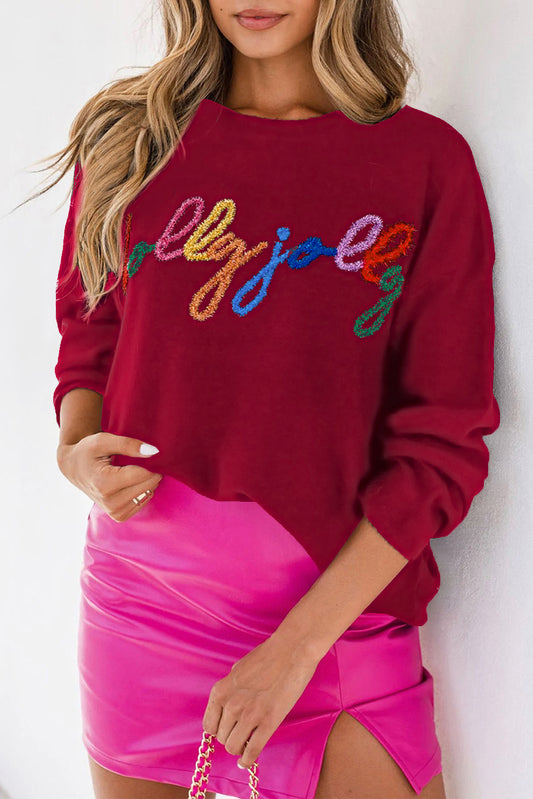 Holly Jolly Round Neck Casual Sweater, S-XL