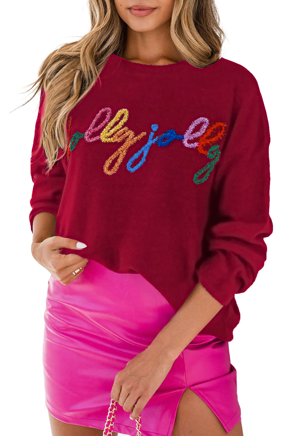 Holly Jolly Round Neck Casual Sweater, S-XL