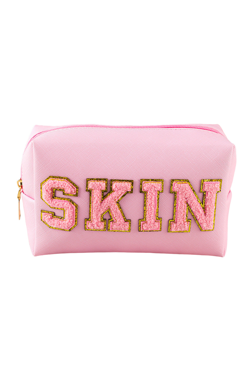 SKIN Chenille Patch Zipped Cosmetic Bag