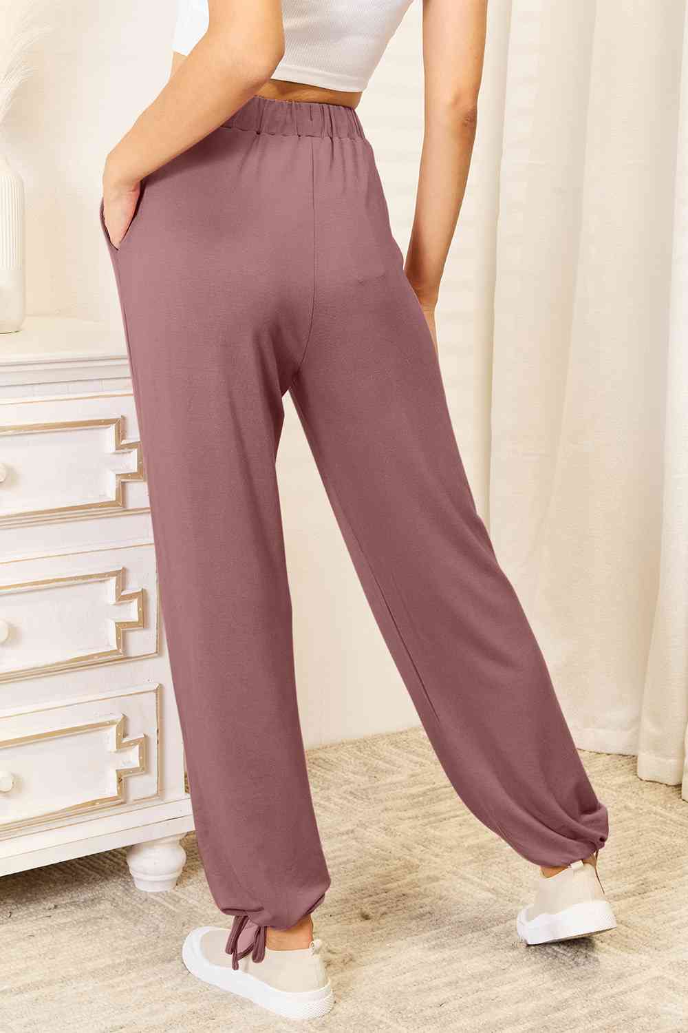 Rayon Drawstring Waist Pants with Pockets, S-3XL, several color choices