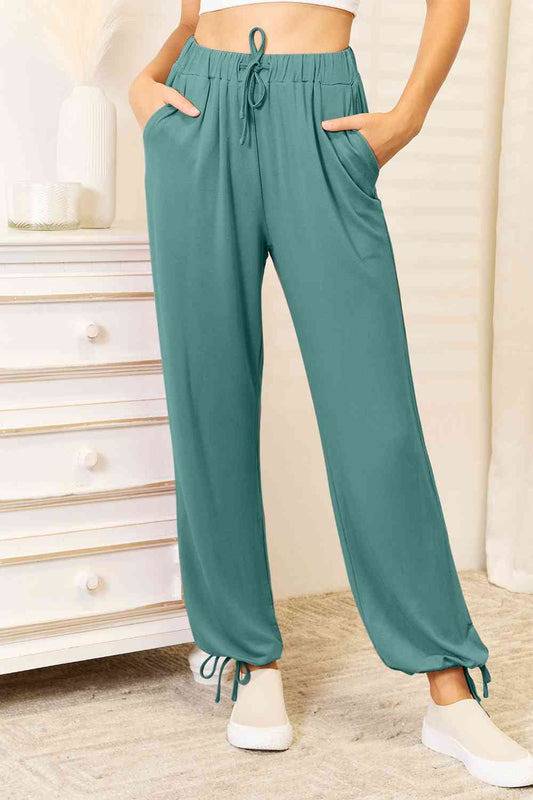 Rayon Drawstring Waist Pants with Pockets, S-3XL, several color choices