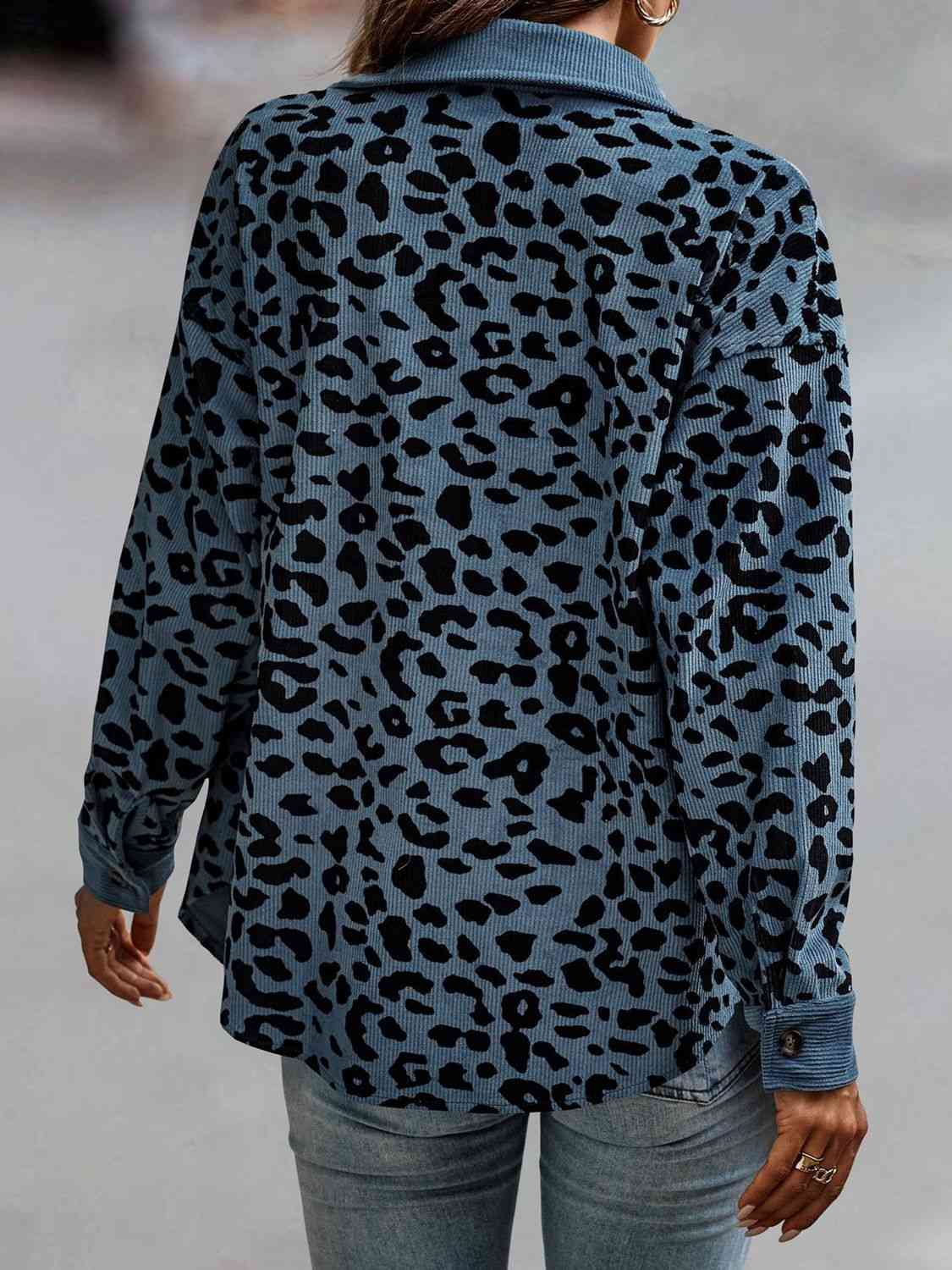 Leopard Buttoned Jacket, S-3XL, several color choices