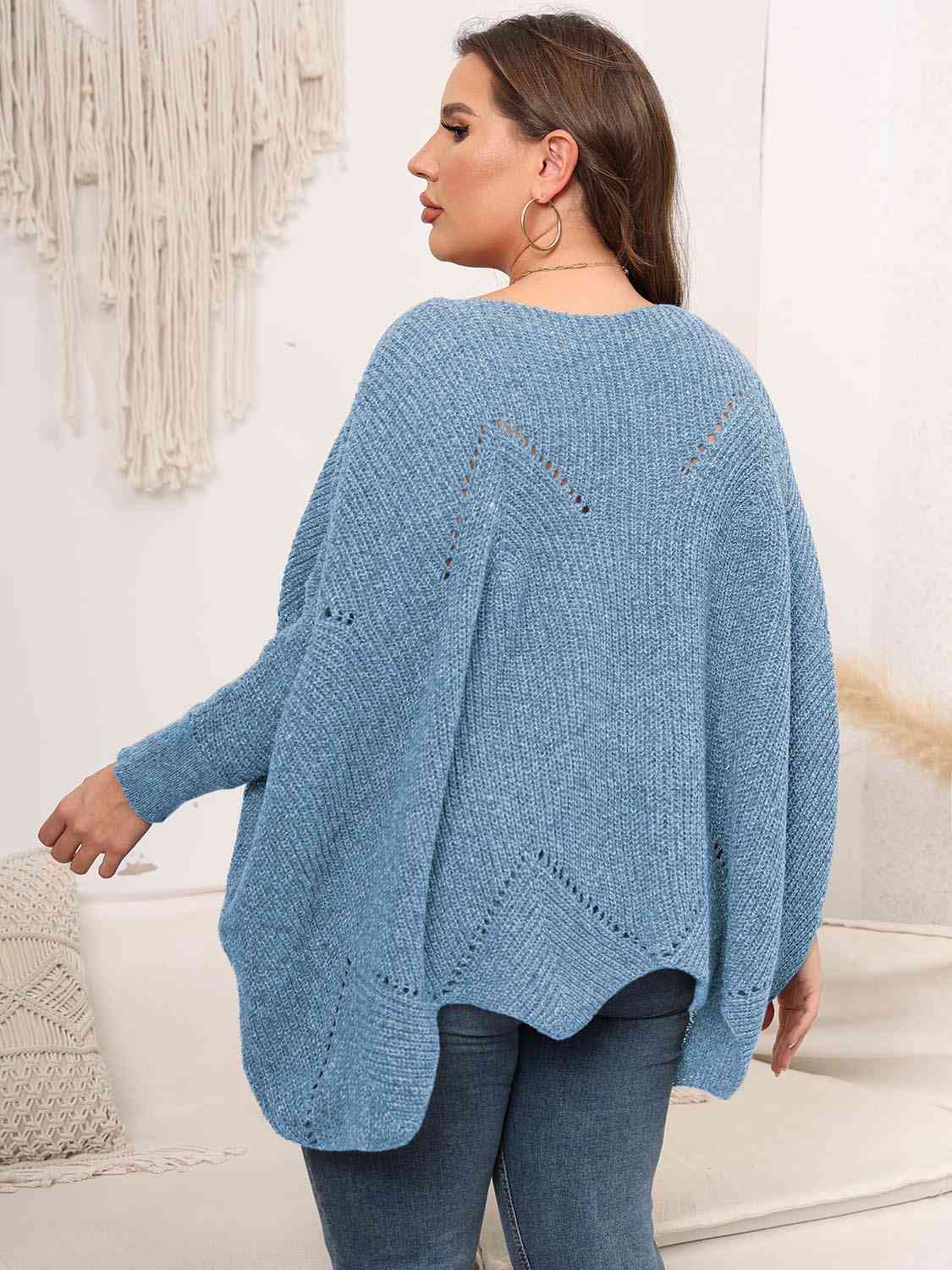 Round Neck Batwing Sleeve Sweater, 1XL-3XL, several color choices