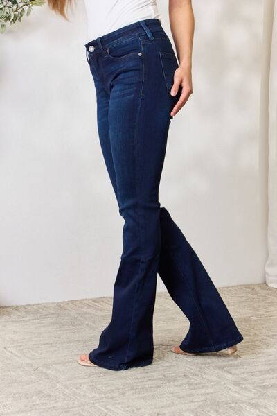 Kancan Full Size Mid Rise Flare Jeans, Sz 1-3XL