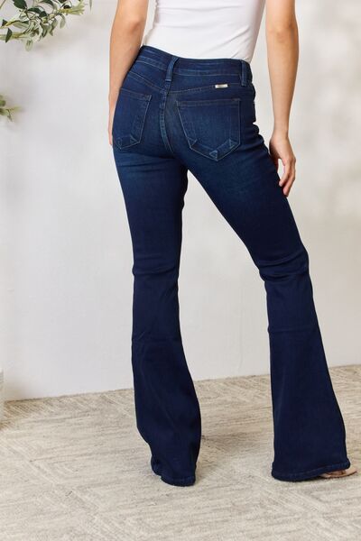 Kancan Full Size Mid Rise Flare Jeans, Sz 1-3XL