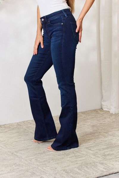 Kancan Full Size Mid Rise Flare Jeans, Sz 1-3XL