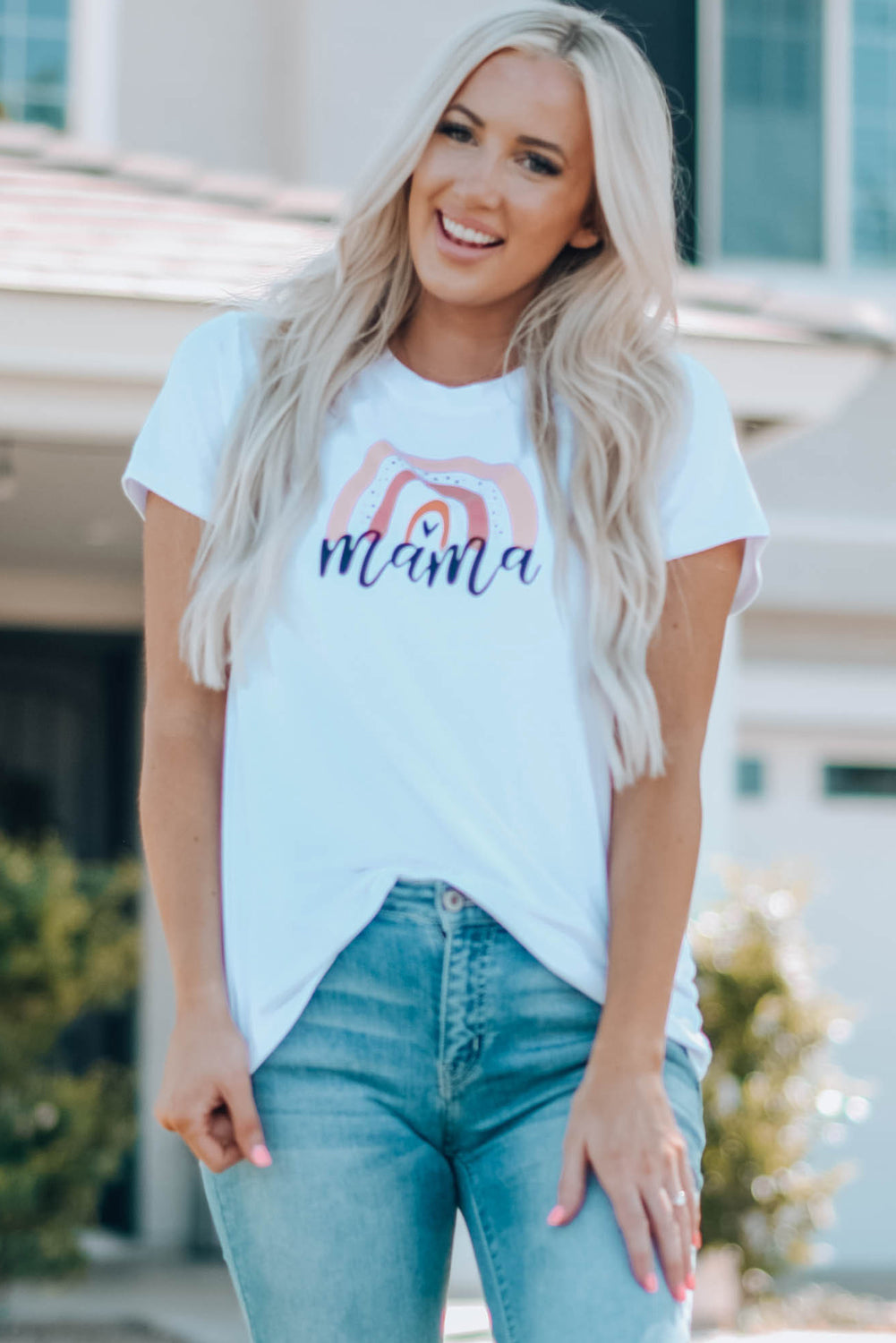 Mama Graphic Round Neck Tee Shirt, S-2XL, Two color choices!