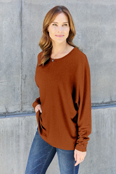 Round Neck Long Sleeve T-Shirt, S-3XL, several color choices