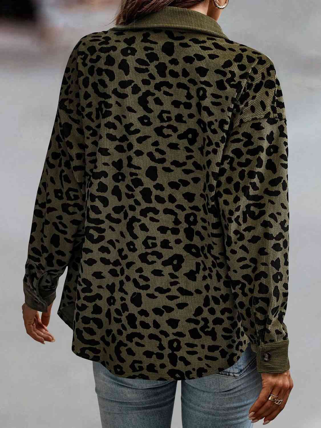 Leopard Buttoned Jacket, S-3XL, several color choices