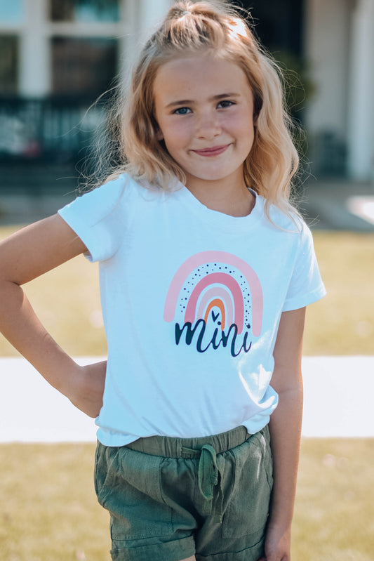 Mini Graphic Round Neck Tee Shirt, 4Y-13Y, Two color choices!